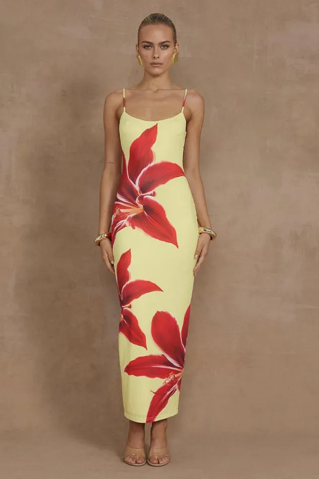 Runaway The Label Midi Shop DEIA MIDI DRESS 8211 YELLOW LILY