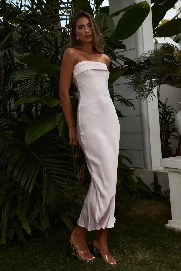 Runaway The Label Midi Shop PEREZ LONG MIDI DRESS 8211 LIGHT PINK