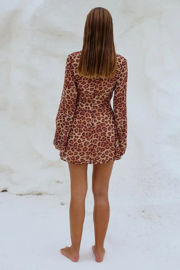 Runaway The Label Mini Shop ANURA MINI DRESS 8211 LEOPARD PRINT