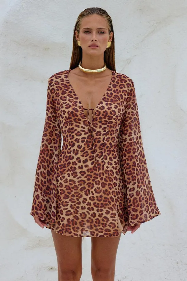 Runaway The Label Mini Shop ANURA MINI DRESS 8211 LEOPARD PRINT