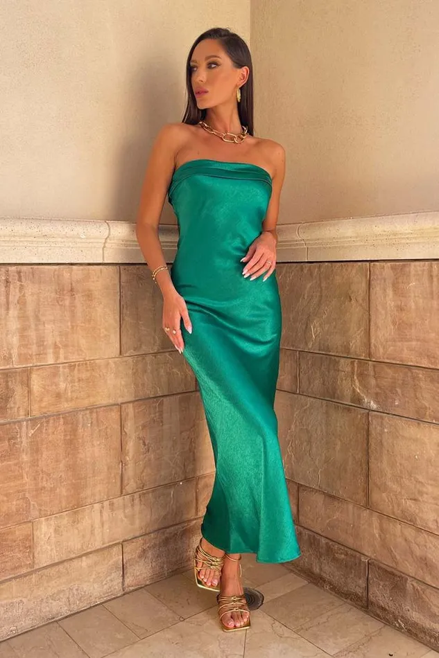 Runaway The Label Mini Shop Leila Slip Dress 8211 Emerald