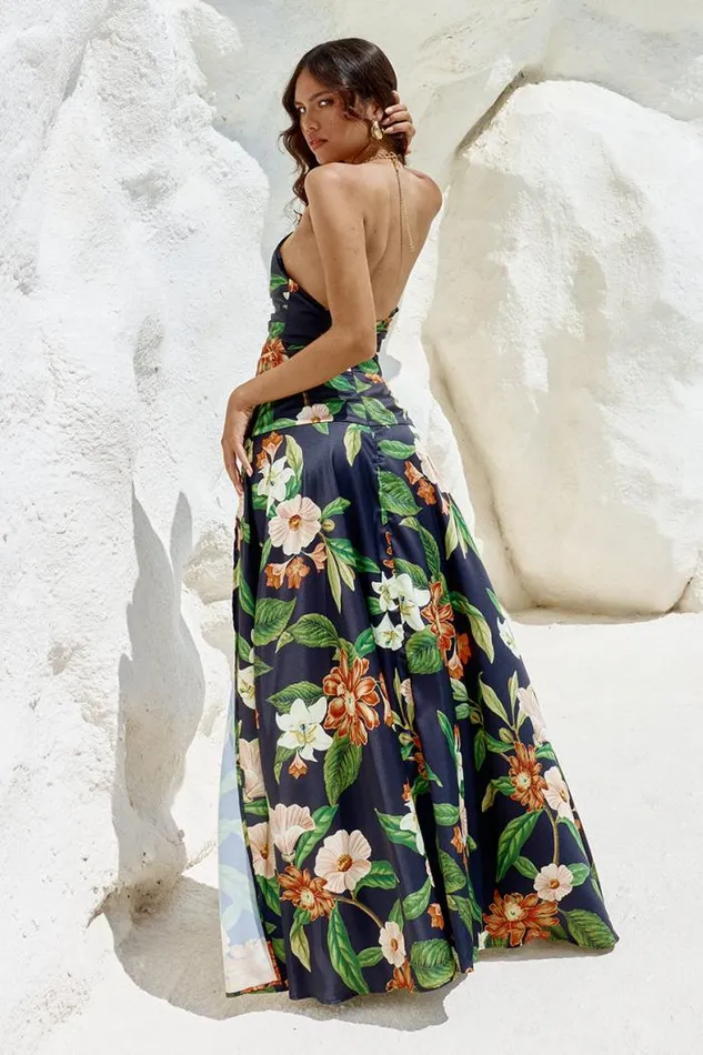Runaway The Label Skirts Shop MAIORI MAXI SKIRT 8211 BLACK FLORAL