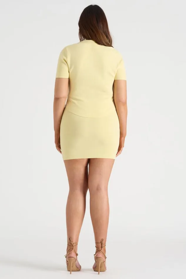Runaway The Label Skirts Shop THE KNIT MINI SKIRT 8211 BUTTER Runaway The Label Skirts Shop THE KNIT MINI SKIRT 8211 BUTTER
