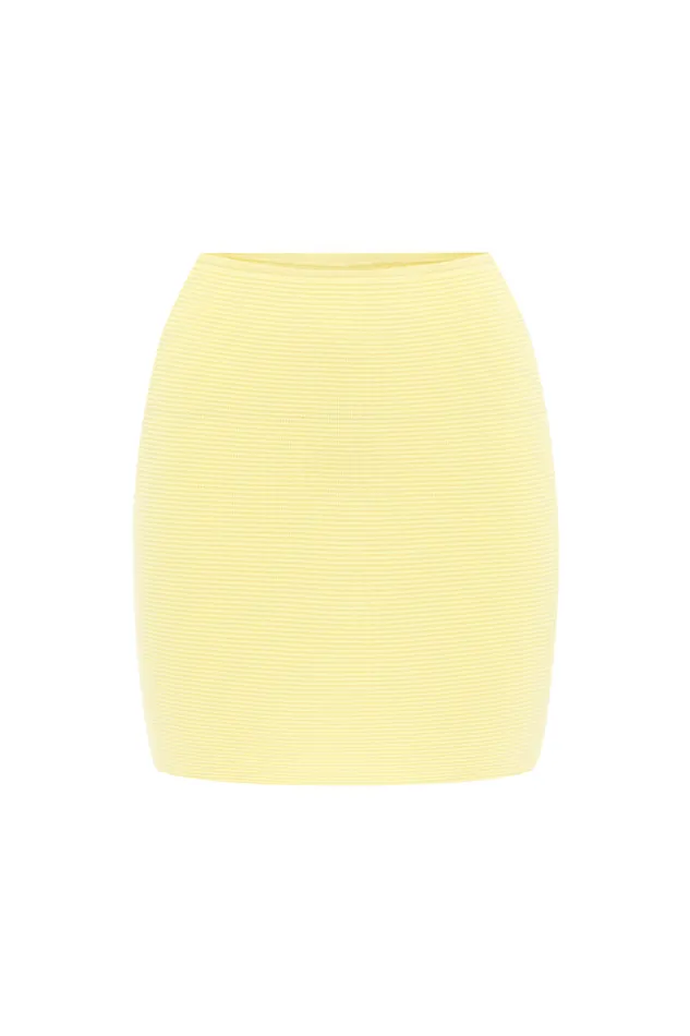 Runaway The Label Skirts Shop THE KNIT MINI SKIRT 8211 BUTTER Runaway The Label Skirts Shop THE KNIT MINI SKIRT 8211 BUTTER