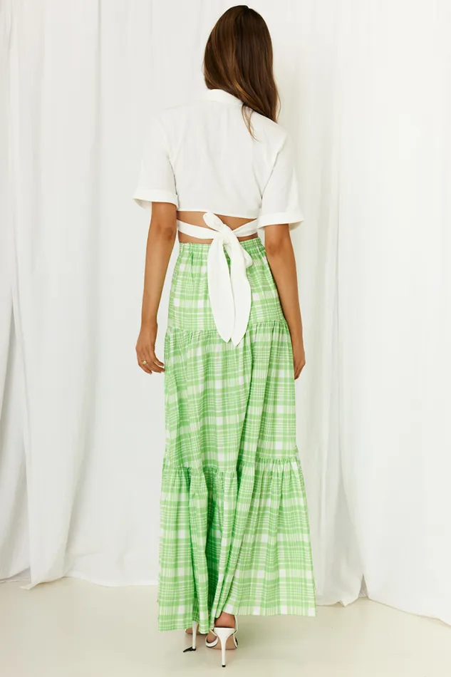 Runaway The Label Skirts Shop Valence Maxi Skirt 8211 Green Check