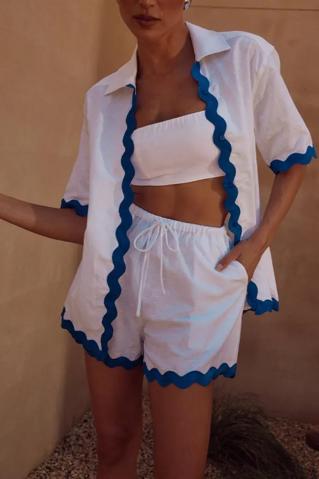 Runaway The Label Summer Sets Shop HARRY SHIRT 8211 WHITEROYAL