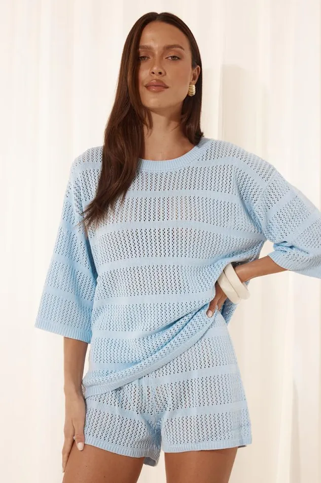 Runaway The Label Summer Sets Shop SAMIA TOP 8211 SKY BLUE