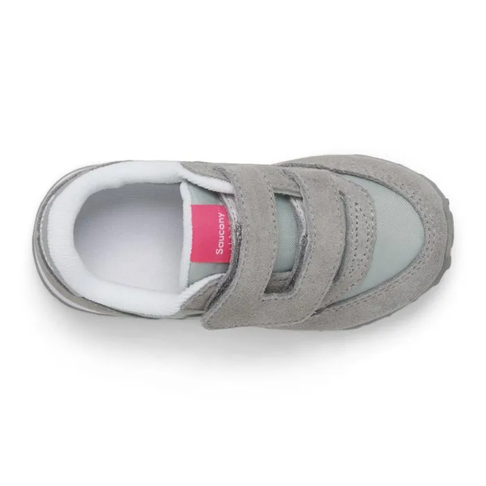 Saucony Kids Baby Jazz Hook and Loop Sneaker Greysilverpink