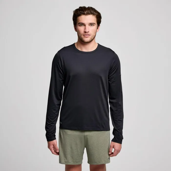 Saucony Tops Men Stopwatch Long Sleeve Black