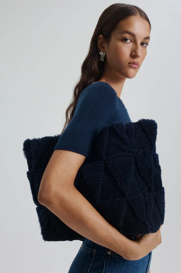 Scanlan Theodore Bags Women SHEARLING TOTE DARKNAVY