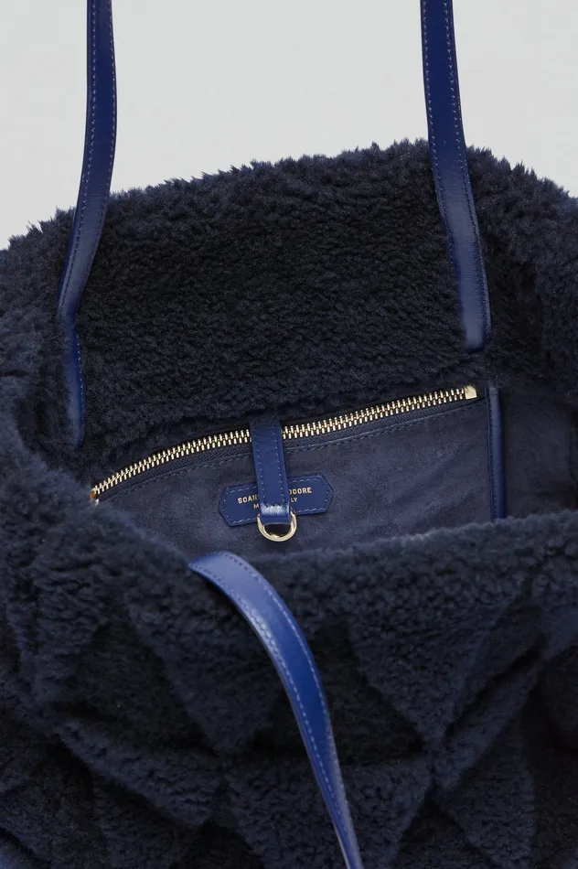 Scanlan Theodore Bags Women SHEARLING TOTE DARKNAVY Scanlan Theodore Bags Women SHEARLING TOTE DARKNAVY
