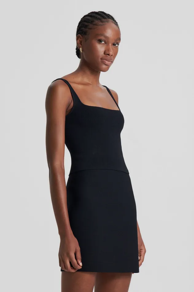 Scanlan Theodore CREPE KNIT SQUARE CAMISOLE DARKCHOCOLATE Women Tops Scanlan Theodore CREPE KNIT SQUARE CAMISOLE DARKCHOCOLATE Women Tops