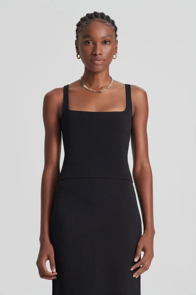 Scanlan Theodore CREPE KNIT SQUARE CAMISOLE DARKCHOCOLATE Women Tops Scanlan Theodore CREPE KNIT SQUARE CAMISOLE DARKCHOCOLATE Women Tops