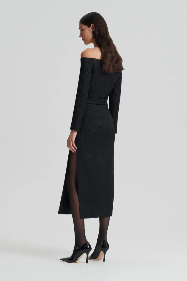Scanlan Theodore Dresses Women FRENCH BROCADE DRESS BLACK Scanlan Theodore Dresses Women FRENCH BROCADE DRESS BLACK