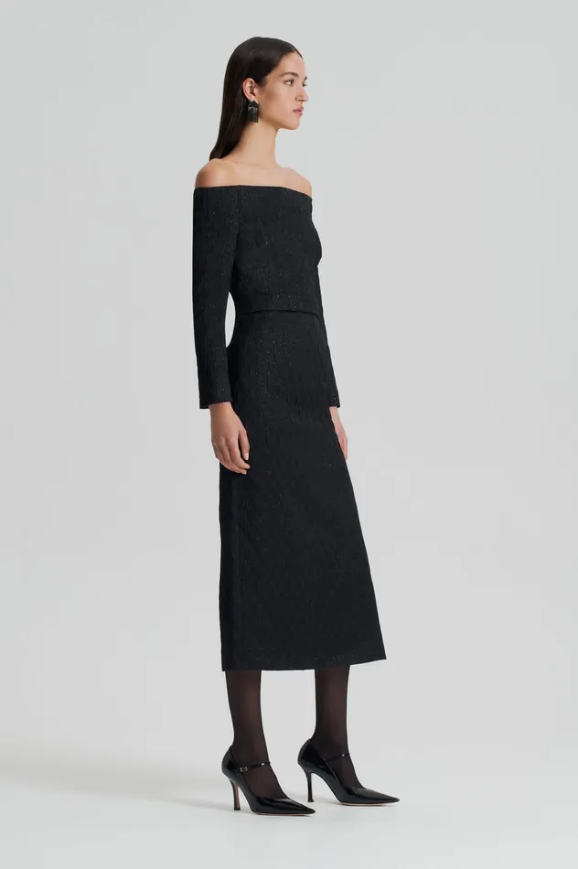 Scanlan Theodore Dresses Women FRENCH BROCADE DRESS BLACK Scanlan Theodore Dresses Women FRENCH BROCADE DRESS BLACK