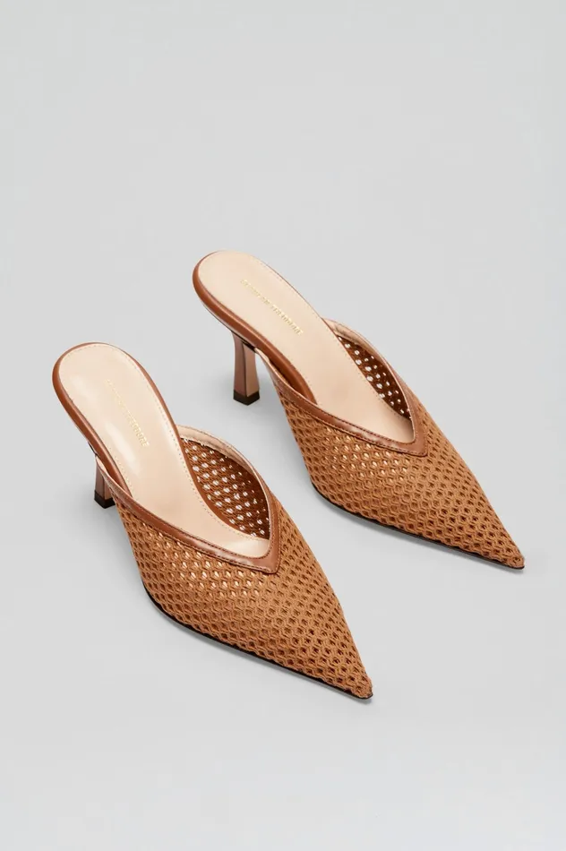 Scanlan Theodore Leather Women MESH MULE 75 TAN