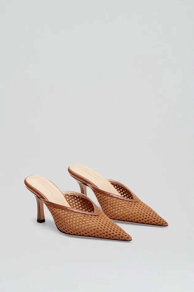 Scanlan Theodore Leather Women MESH MULE 75 TAN