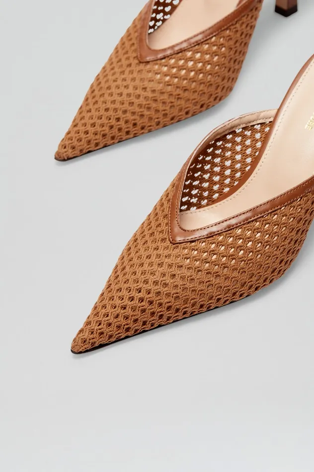 Scanlan Theodore Leather Women MESH MULE 75 TAN