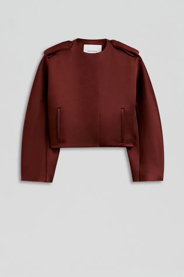 Scanlan Theodore SATIN COCOON SLEEVE JACKET BURGUNDY Women Jackets