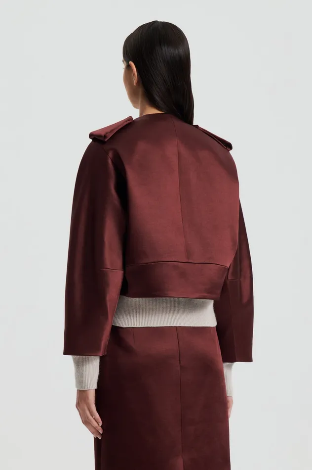 Scanlan Theodore SATIN COCOON SLEEVE JACKET BURGUNDY Women Jackets
