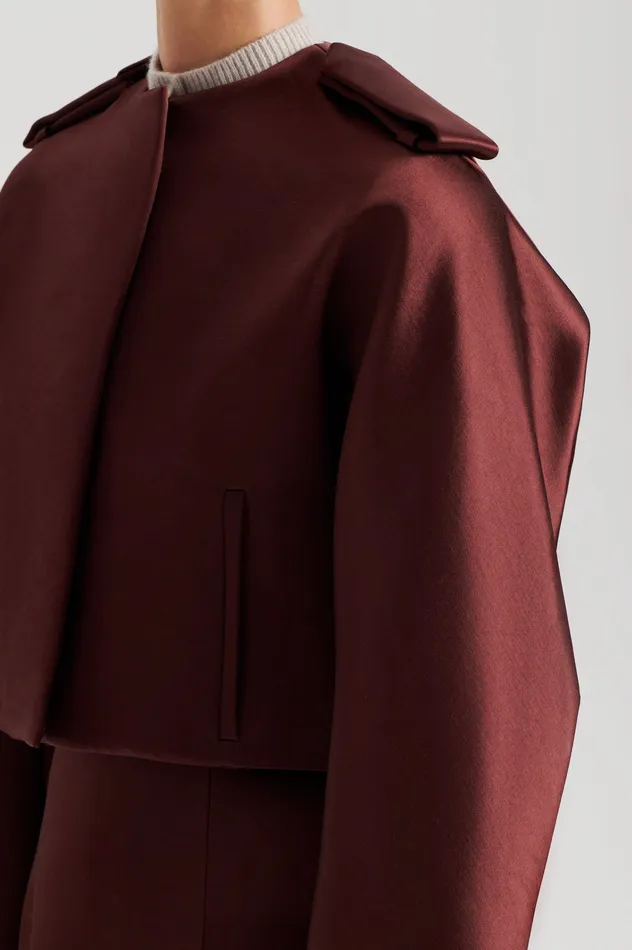 Scanlan Theodore SATIN COCOON SLEEVE JACKET BURGUNDY Women Jackets