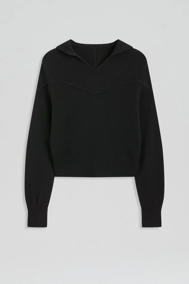 Scanlan Theodore Sweaters Women CASHMERE HOODED SWEATER BLACK Scanlan Theodore Sweaters Women CASHMERE HOODED SWEATER BLACK