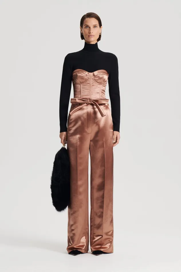 Scanlan Theodore Tops Women FRENCH SATIN BUSTIER CINNAMON
