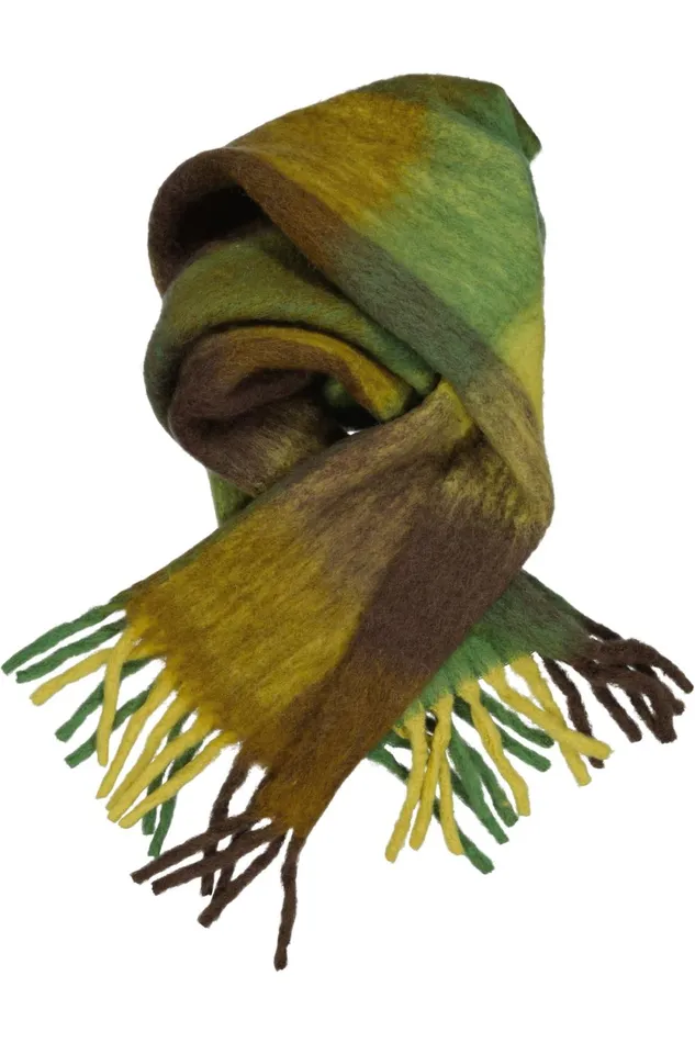 Scarves and Beanies Women Leon and Harper Elton Check3 Scraf Green
