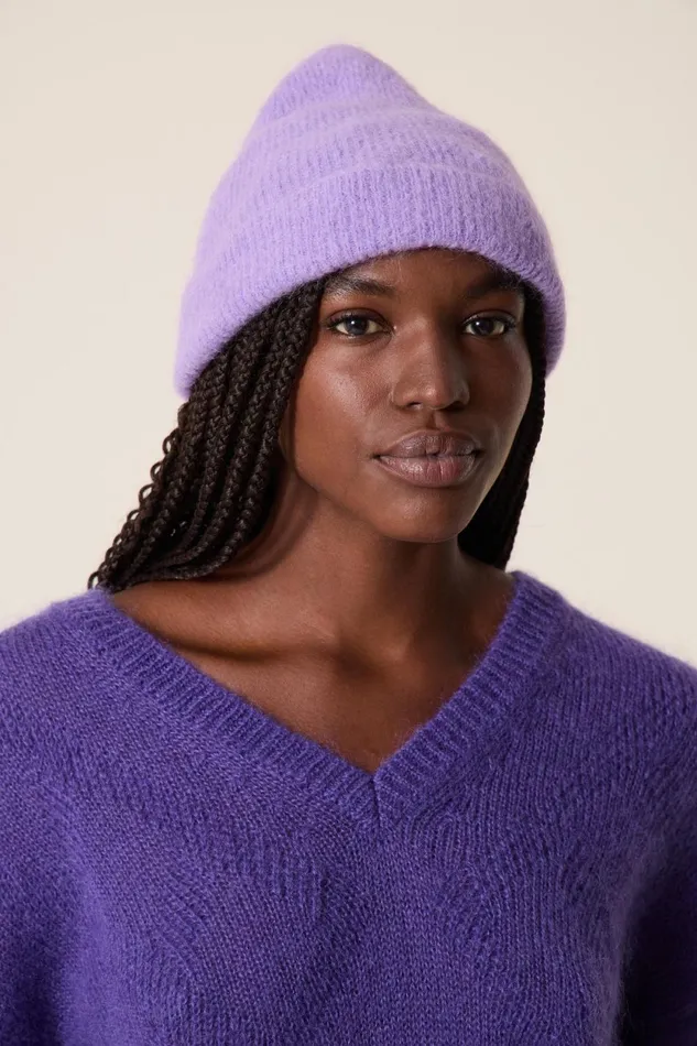 Scarves and Beanies Women Leon and Harper Mind Pln Beanie Lilac