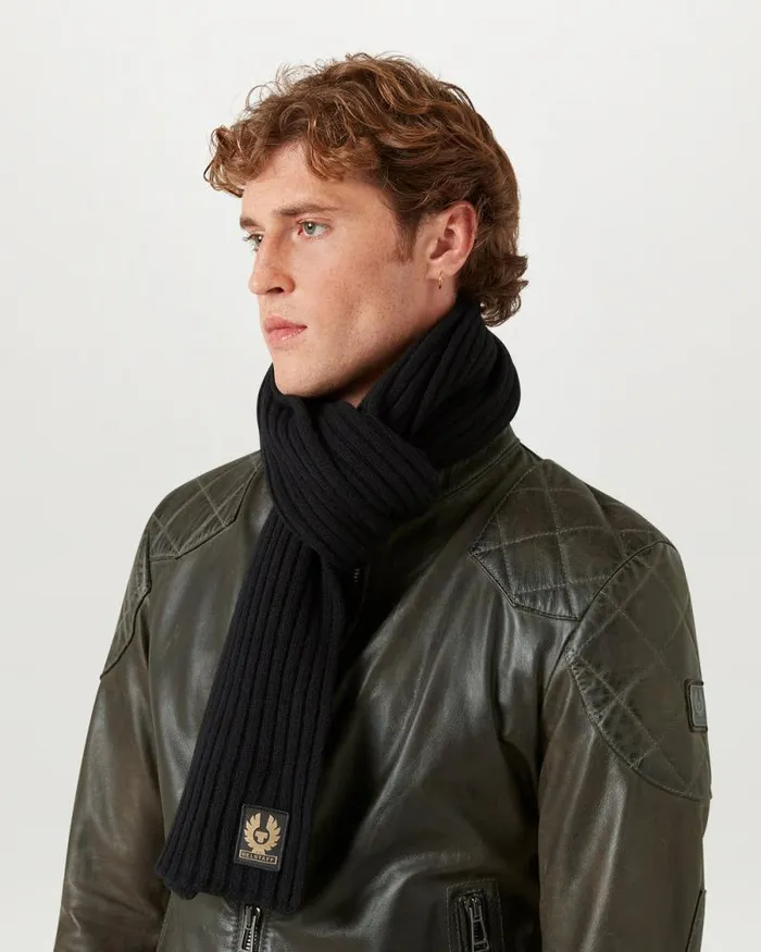 Scarves MenWomen Belstaff Watch Scarf Black Scarves MenWomen Belstaff Watch Scarf Black