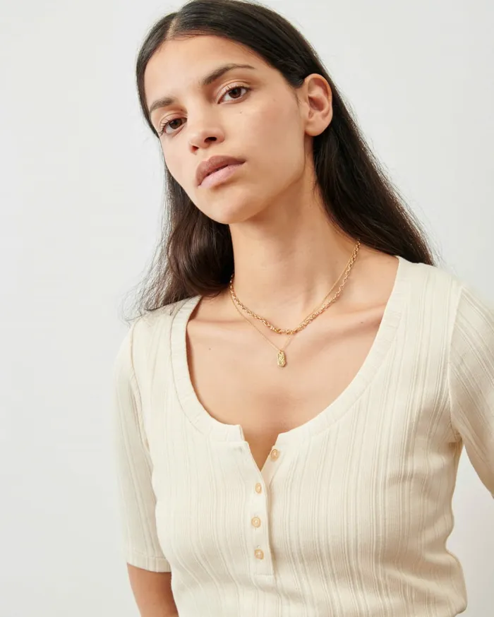 Sessn Womens TShirts And Tops Esme Fleur de Sel Casaul