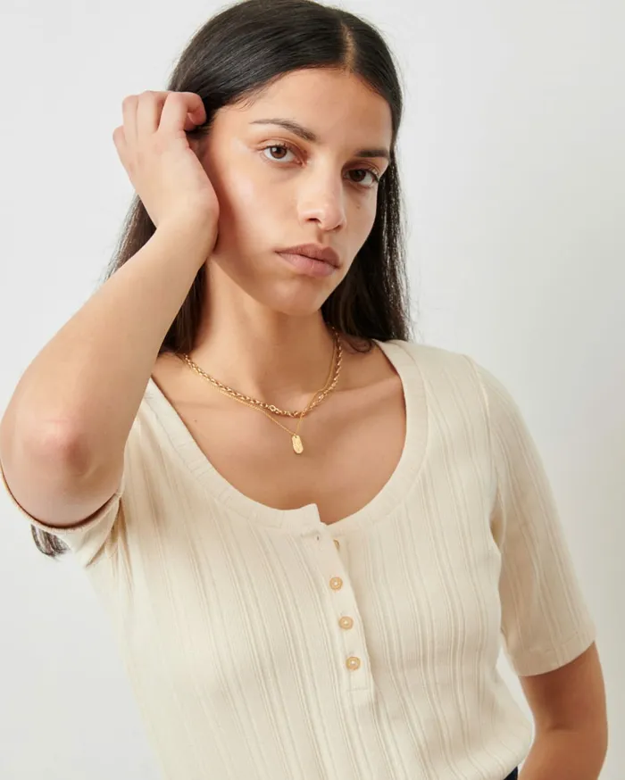 Sessn Womens TShirts And Tops Esme Fleur de Sel Casaul