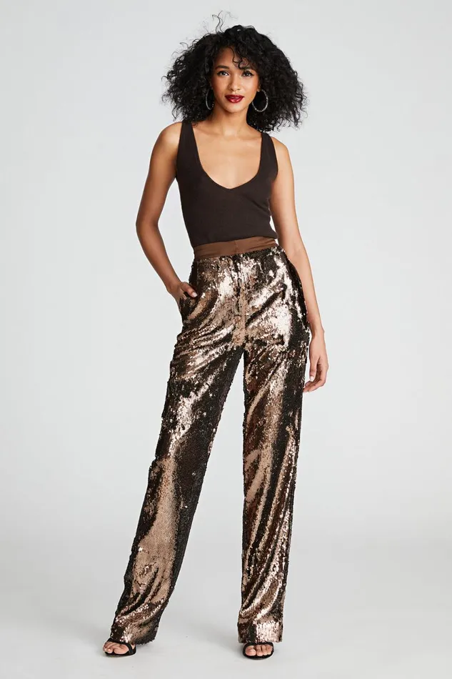 Sets Women Halston Jett Trousers In Sequin Java