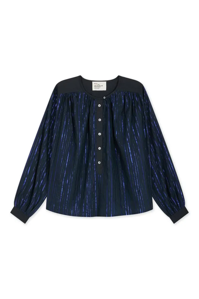 Shirts and Blouses Women Leon and Harper Cake Stripe Blouse Blue