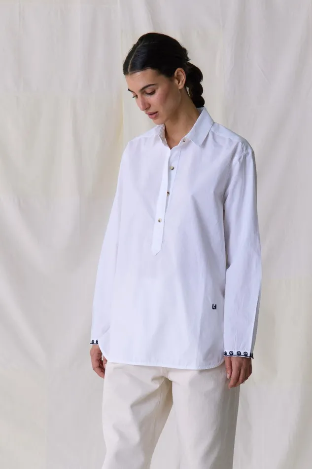 Shirts and Blouses Women Leon and Harper Chipo Plain Shirt White