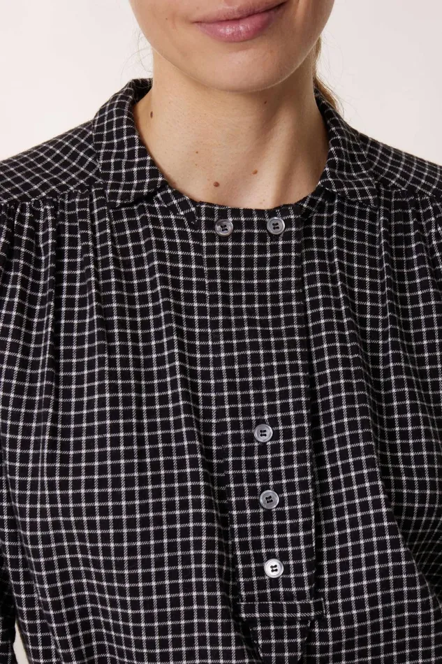 Shirts and Blouses Women Leon and Harper Clariss Check Blouse Black