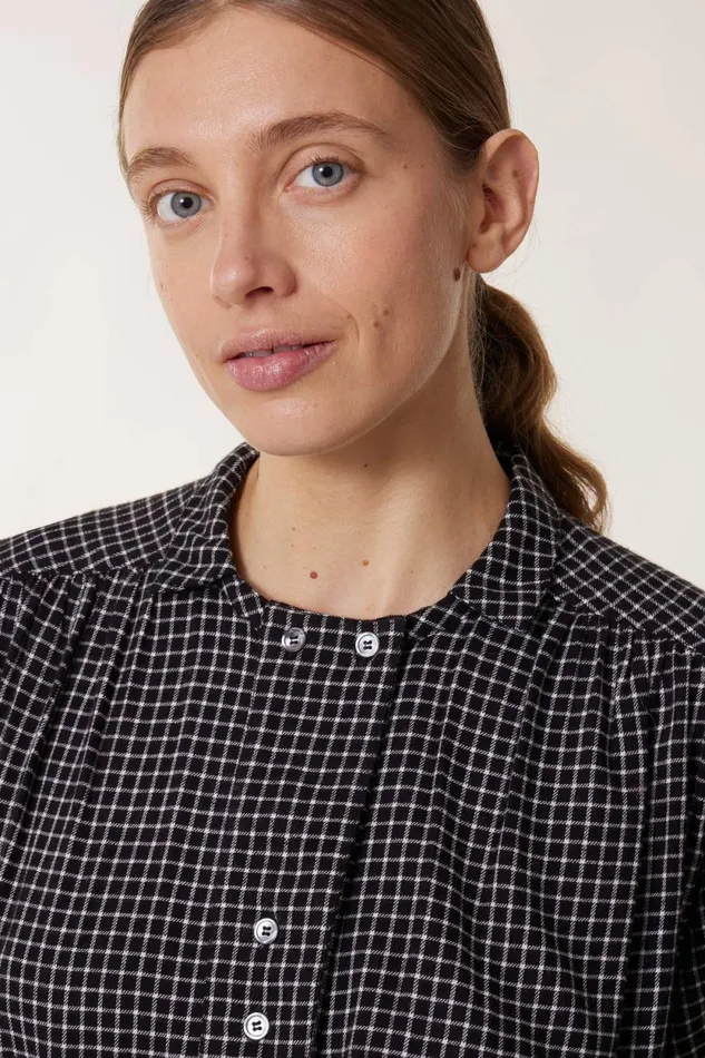 Shirts and Blouses Women Leon and Harper Clariss Check Blouse Black