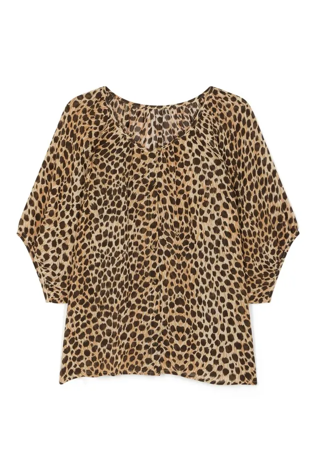 Shirts and Blouses Women Leon and Harper Cool Feline Blouse Beige