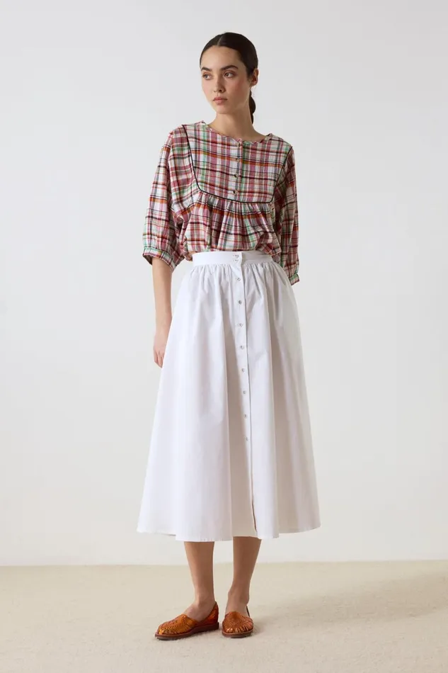 Shirts and Blouses Women Leon and Harper Cotty Check Blouse Orange