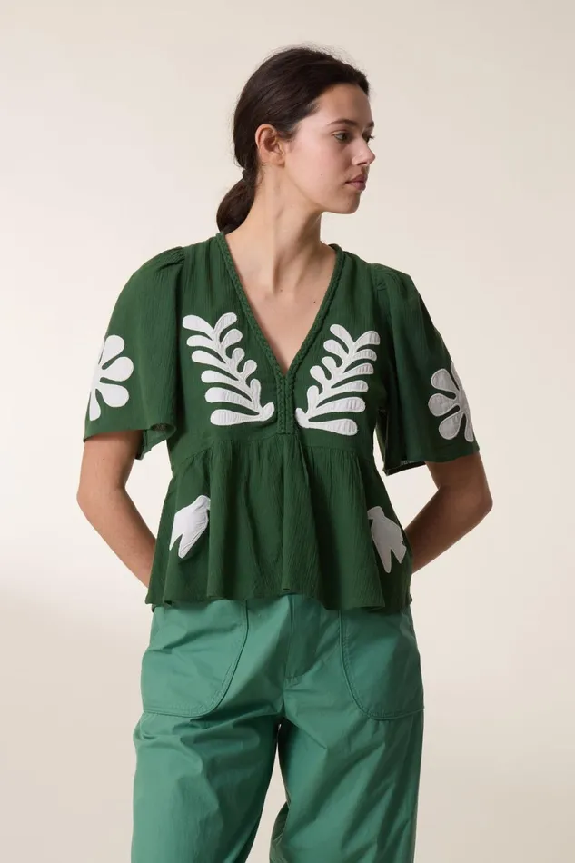 Shirts and Blouses Women Leon and Harper Top Chloe Birdy Green