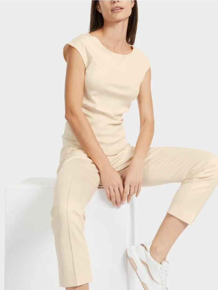 Shirts and Tops Damen Marc Cain Krpernahes TShirt Dark Cream