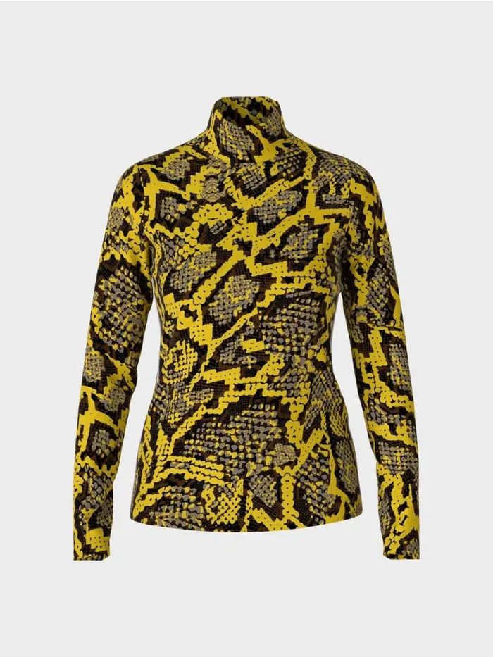 Shirts and Tops Damen Marc Cain Longsleeve Im KrokoStil Corn