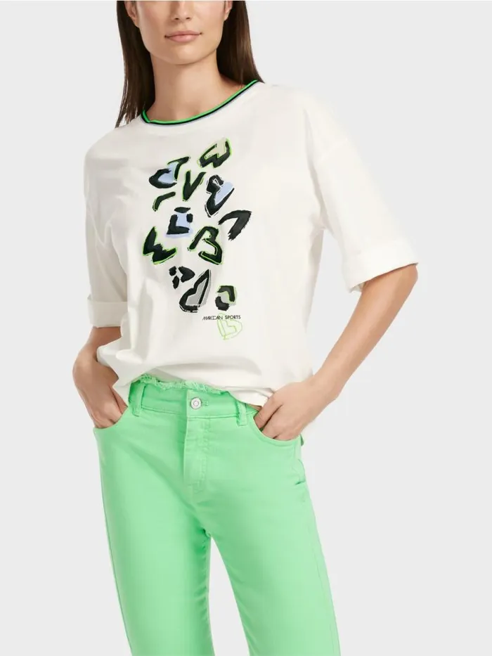 Shirts and Tops Damen Marc Cain TShirt 034Rethink Together034 Offwhite