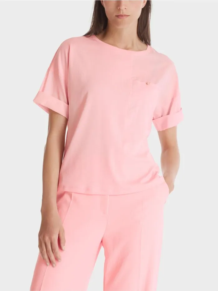 Shirts and Tops Damen Marc Cain TShirt Mit Brusttasche Soft Powder Pink