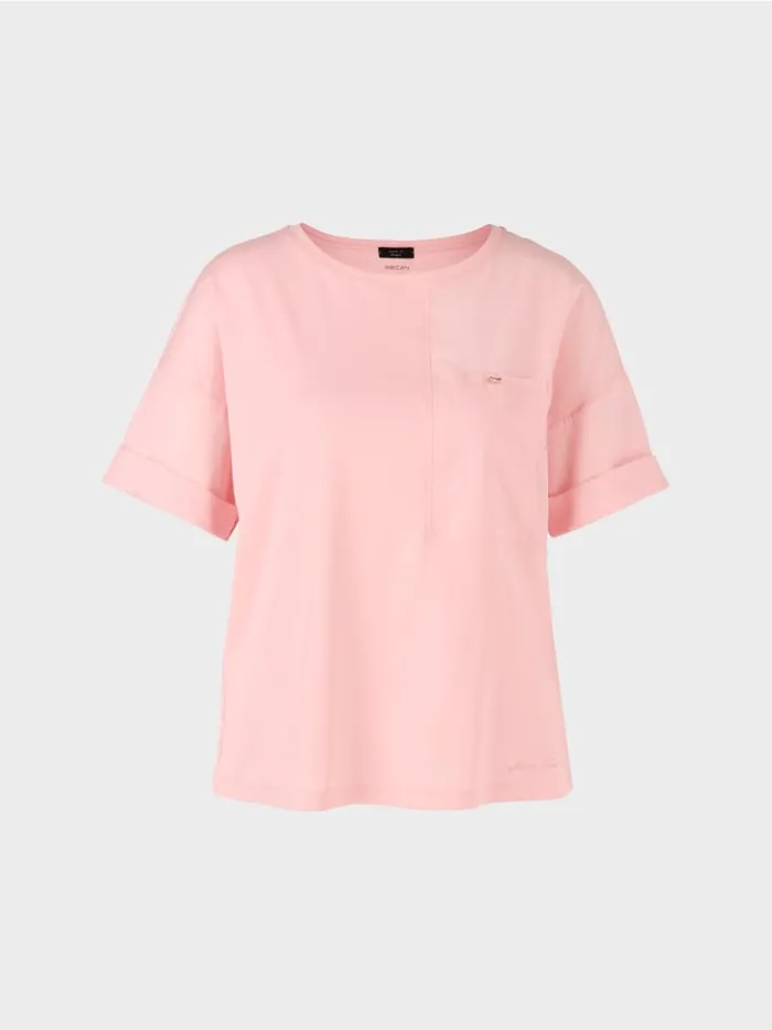 Shirts and Tops Damen Marc Cain TShirt Mit Brusttasche Soft Powder Pink