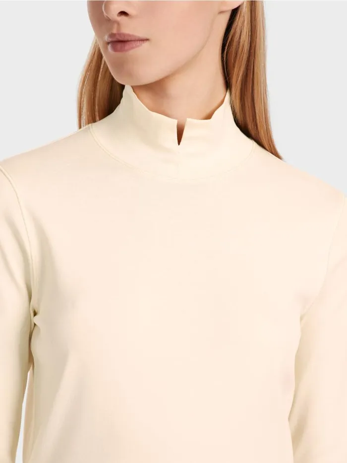 Shirts and Tops Damen Marc Cain TShirt Mit Geschlitztem Rollkragen Soft Cream