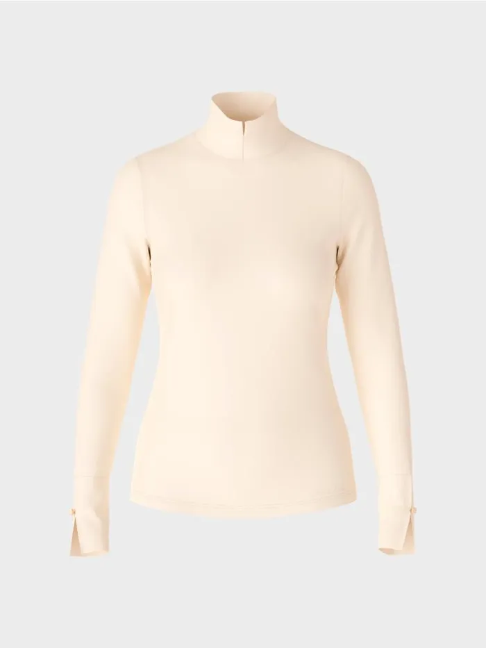 Shirts and Tops Damen Marc Cain TShirt Mit Geschlitztem Rollkragen Soft Cream