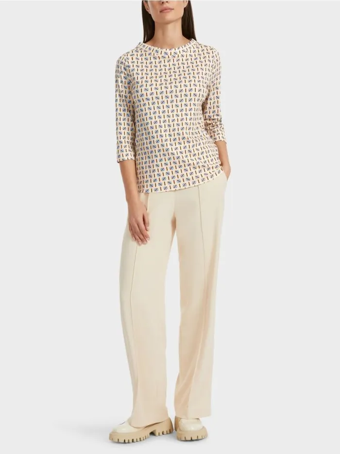 Shirts and Tops Damen Marc Cain TShirt Mit Grafischem Dessin Dark Cream
