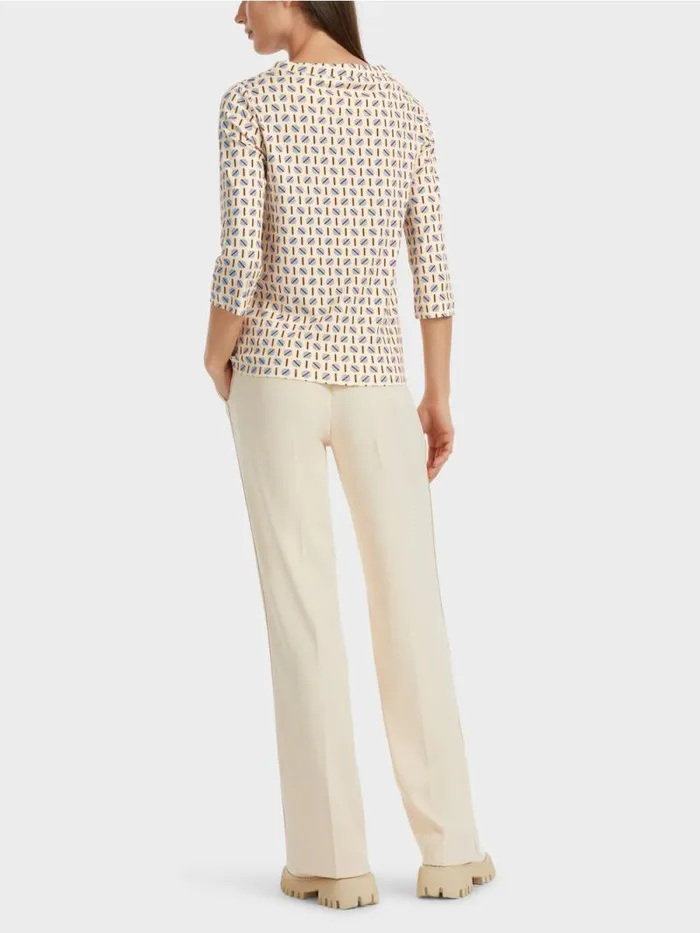 Shirts and Tops Damen Marc Cain TShirt Mit Grafischem Dessin Dark Cream