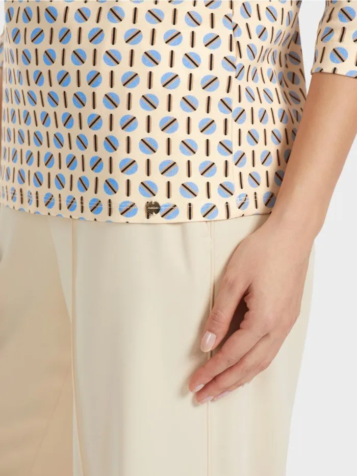 Shirts and Tops Damen Marc Cain TShirt Mit Grafischem Dessin Dark Cream